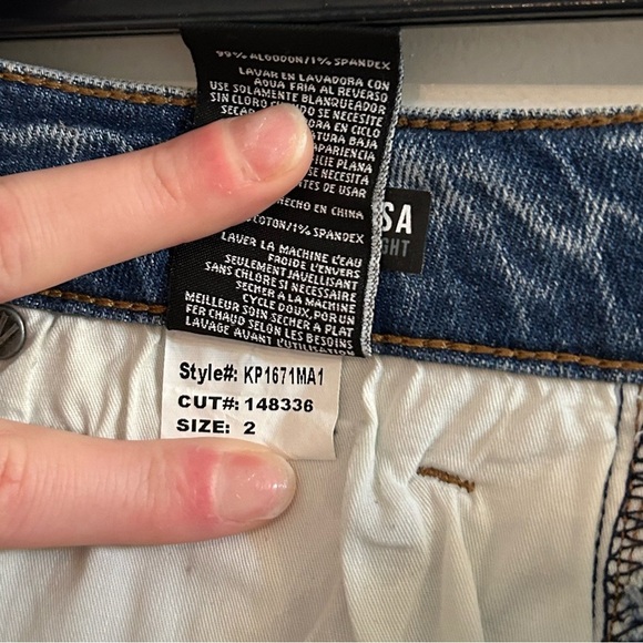 KUT from the Kloth Rosa High-Rise Ankle Straight Medium Wash Raw Hem Denim - Picture 8 of 10